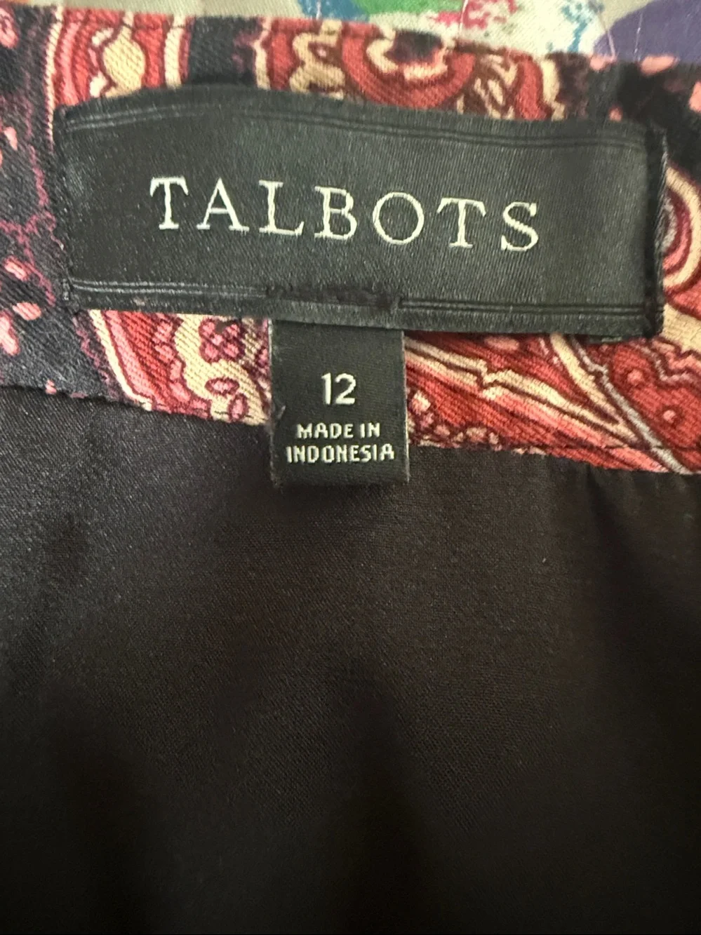 Talbots Paisley Cotton Blend Stretch Midi Pencil Skirt Size: 12 Length: 27”